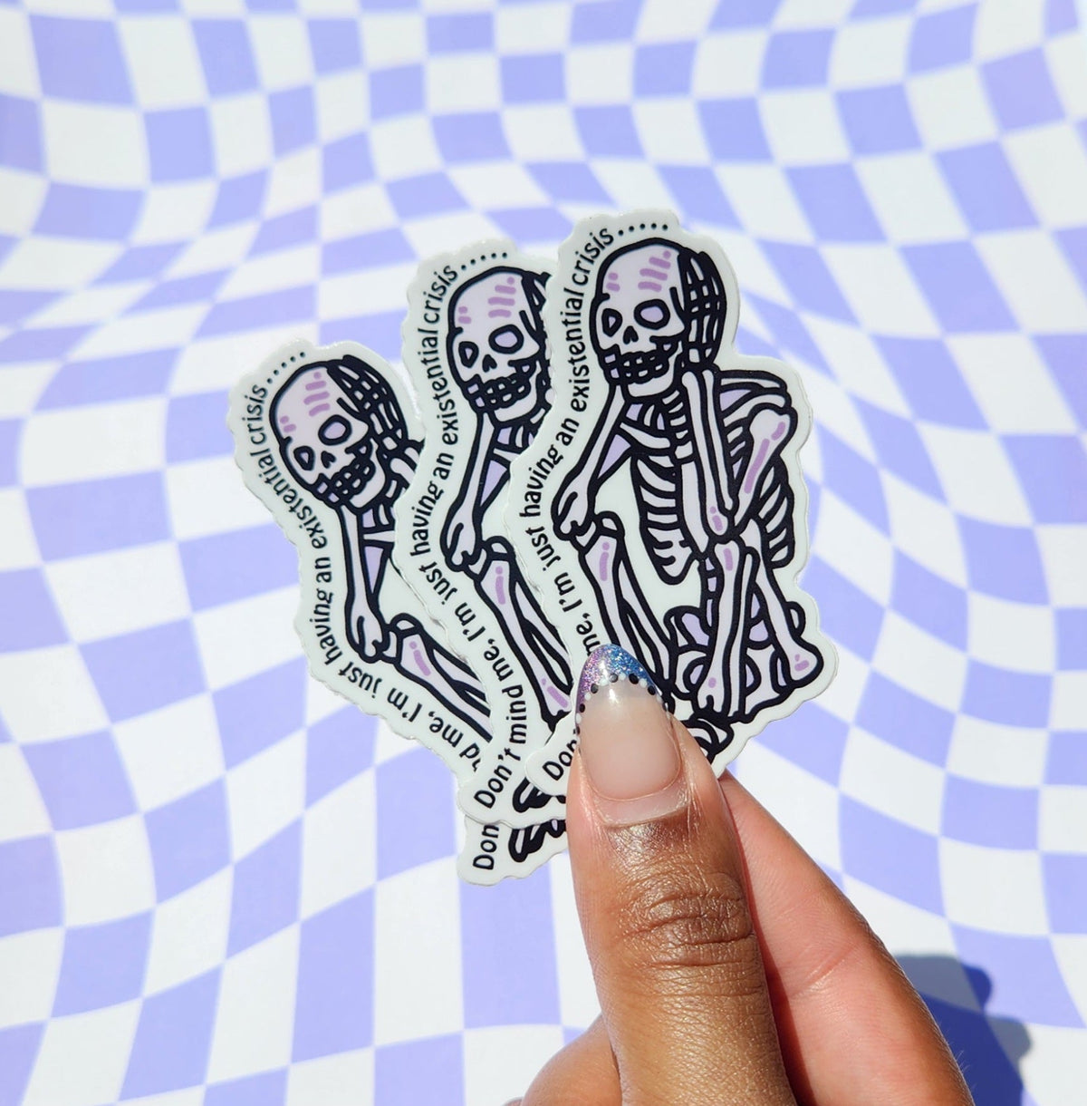 Existential Crisis Skeleton Sticker