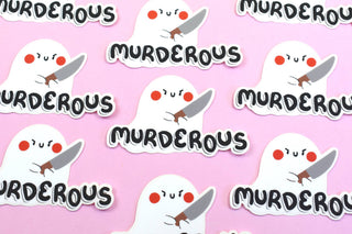 Murderous Ghostie Halloween Sticker