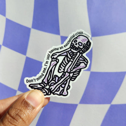 Existential Crisis Skeleton Sticker