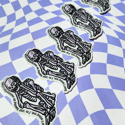 Existential Crisis Skeleton Sticker