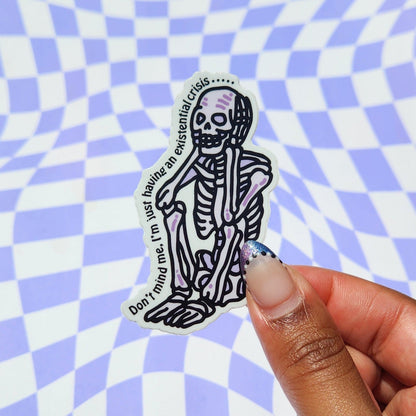 Existential Crisis Skeleton Sticker
