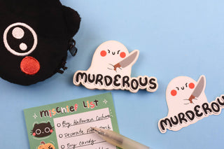 Murderous Ghostie Halloween Sticker