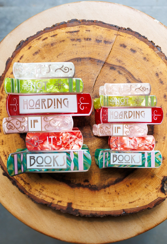 "It’s Not Hoarding If It’s Books" Bookish Hair Clip