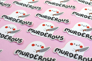 Murderous Ghostie Halloween Sticker