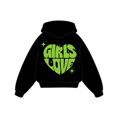 Hoodie | Girls Love - BLK/GR