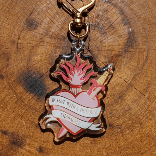"In Love With A Fictional Character" Bookish Keychain & EReader Charm