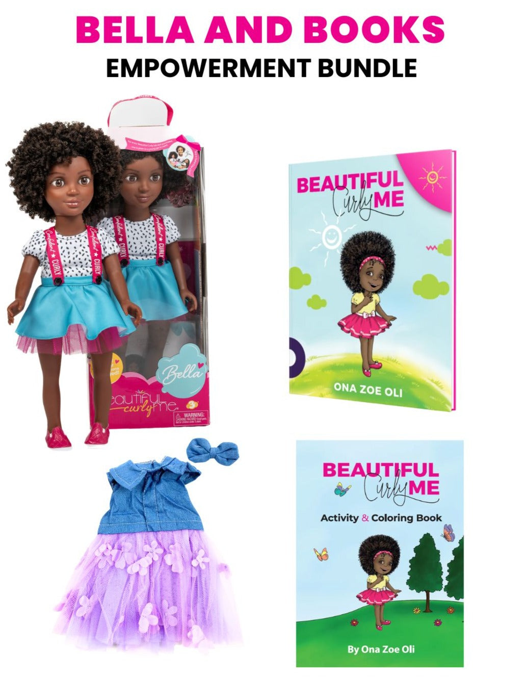 Bella 18-Inch Doll with Washable Natural Curly Hair