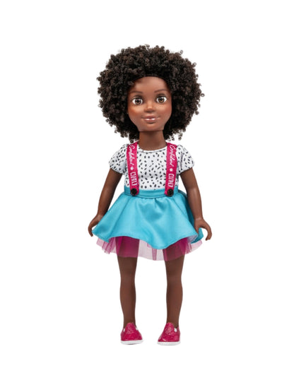 Bella 18-Inch Doll with Washable Natural Curly Hair