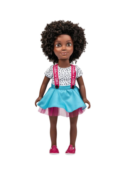 Bella 18-Inch Doll with Washable Natural Curly Hair