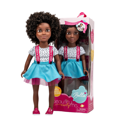 Bella 18-Inch Doll with Washable Natural Curly Hair
