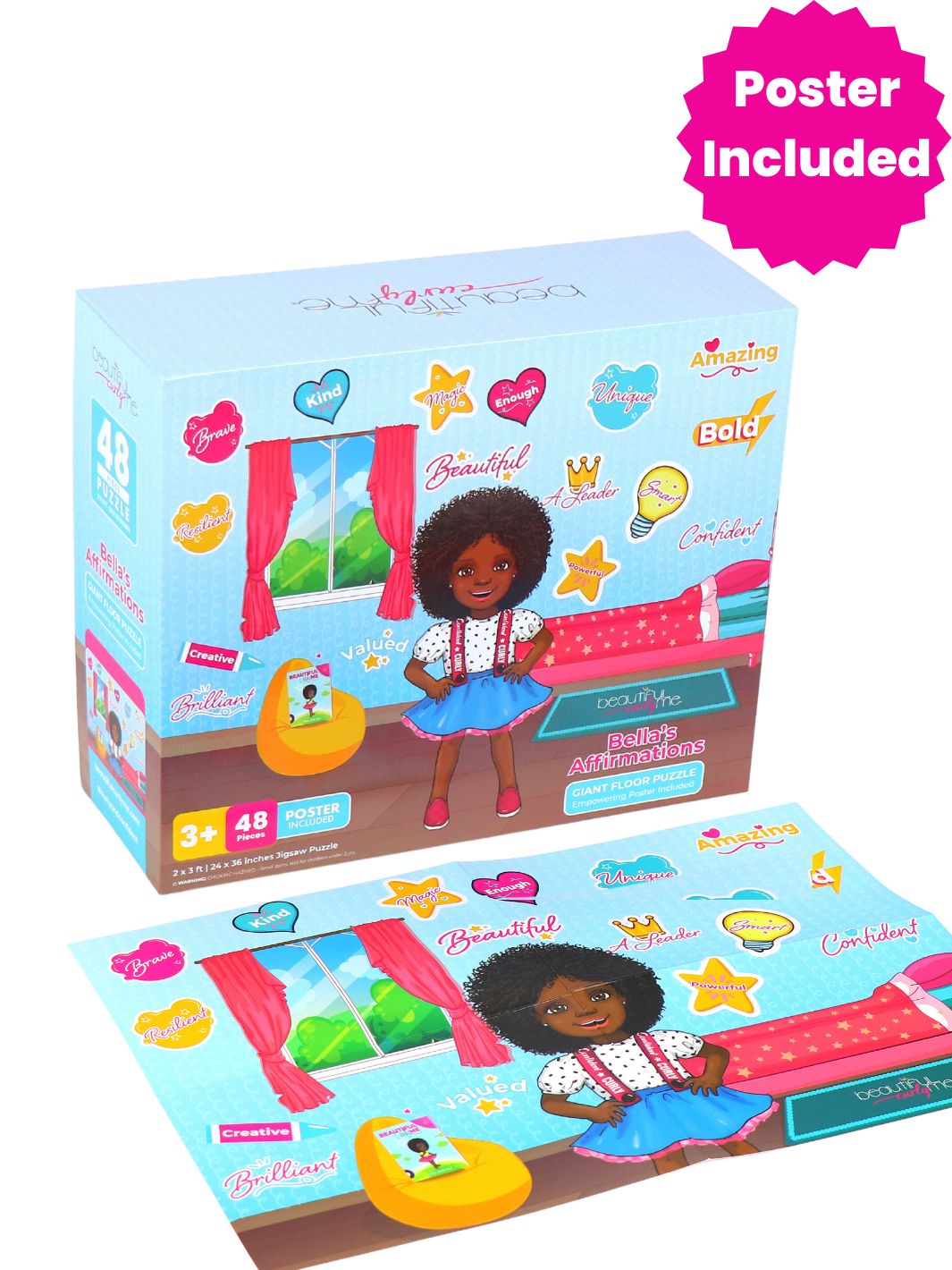 Bella's Affirmations 48-Piece Floor Puzzle and Poster