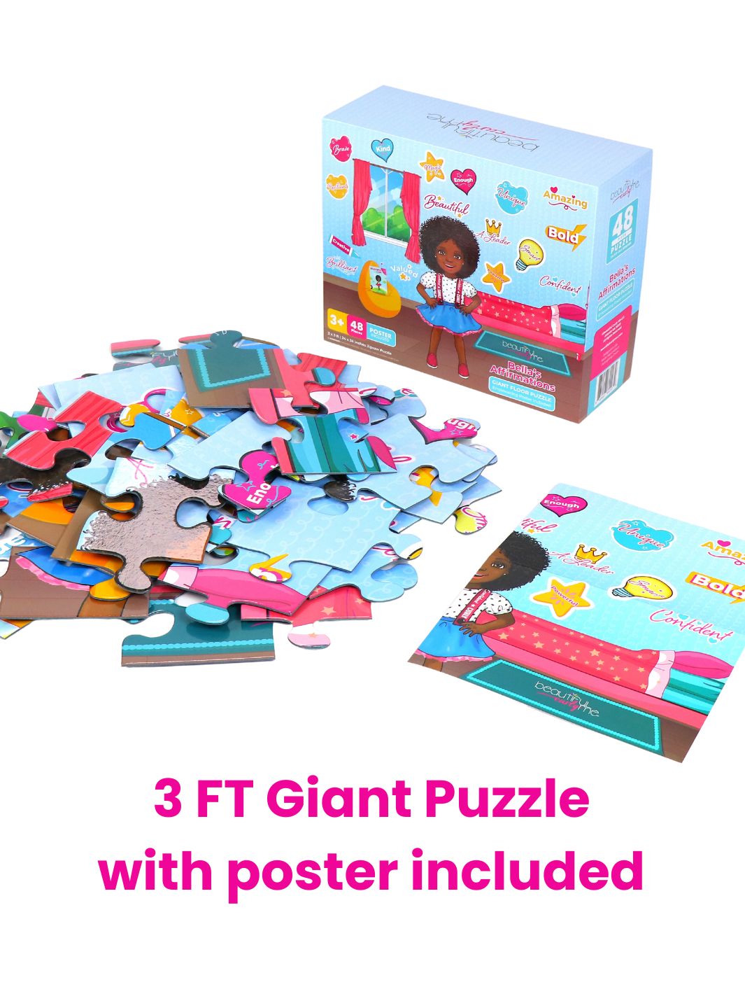Bella's Affirmations 48-Piece Floor Puzzle and Poster
