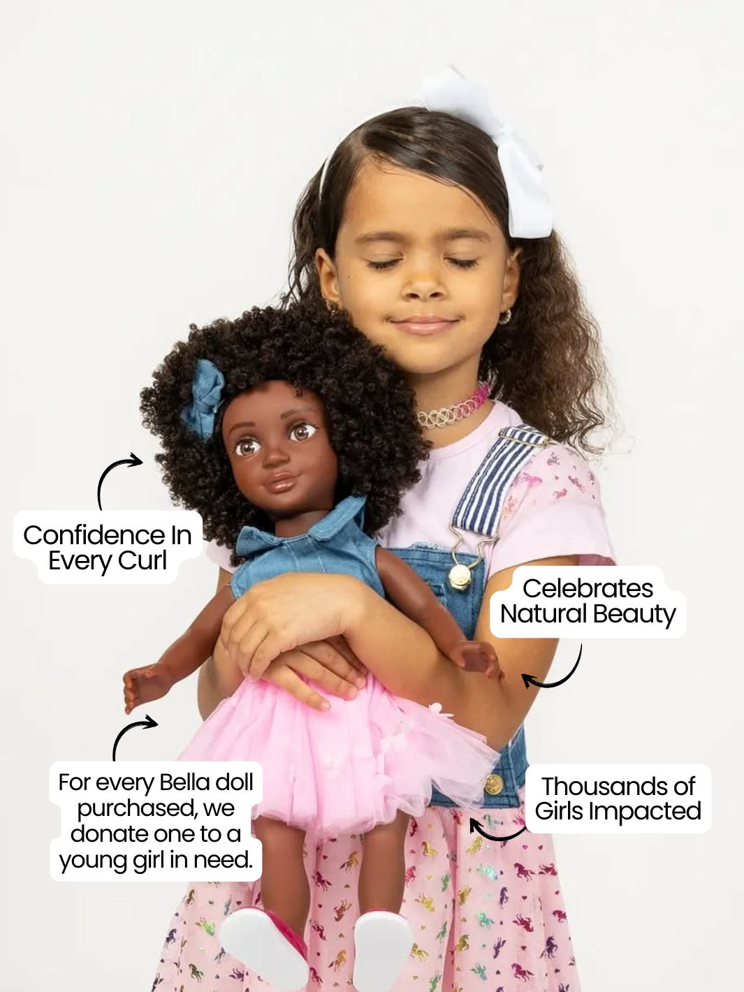 Bella 18-Inch Doll with Washable Natural Curly Hair