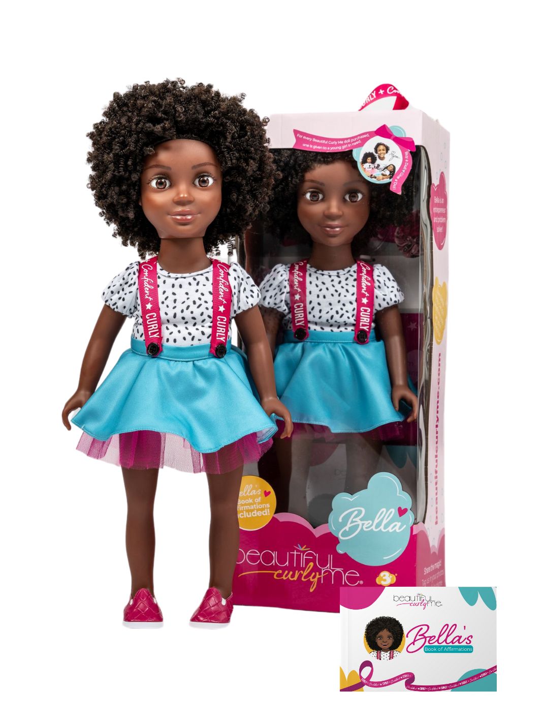 Bella 18-Inch Doll with Washable Natural Curly Hair