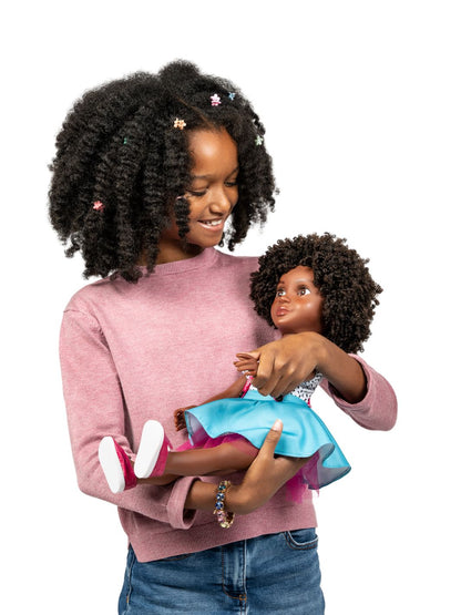 Bella 18-Inch Doll with Washable Natural Curly Hair