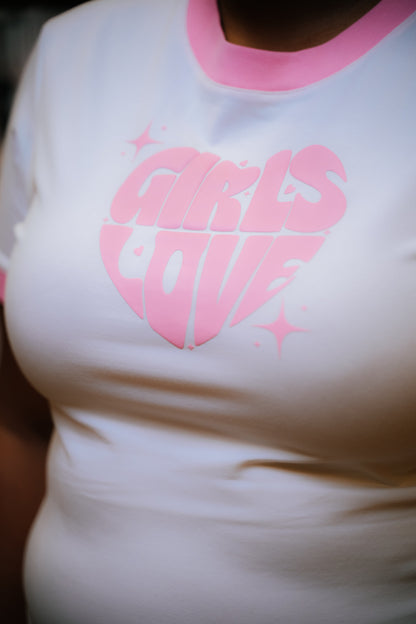 Tee | Girls Love - WH/PK