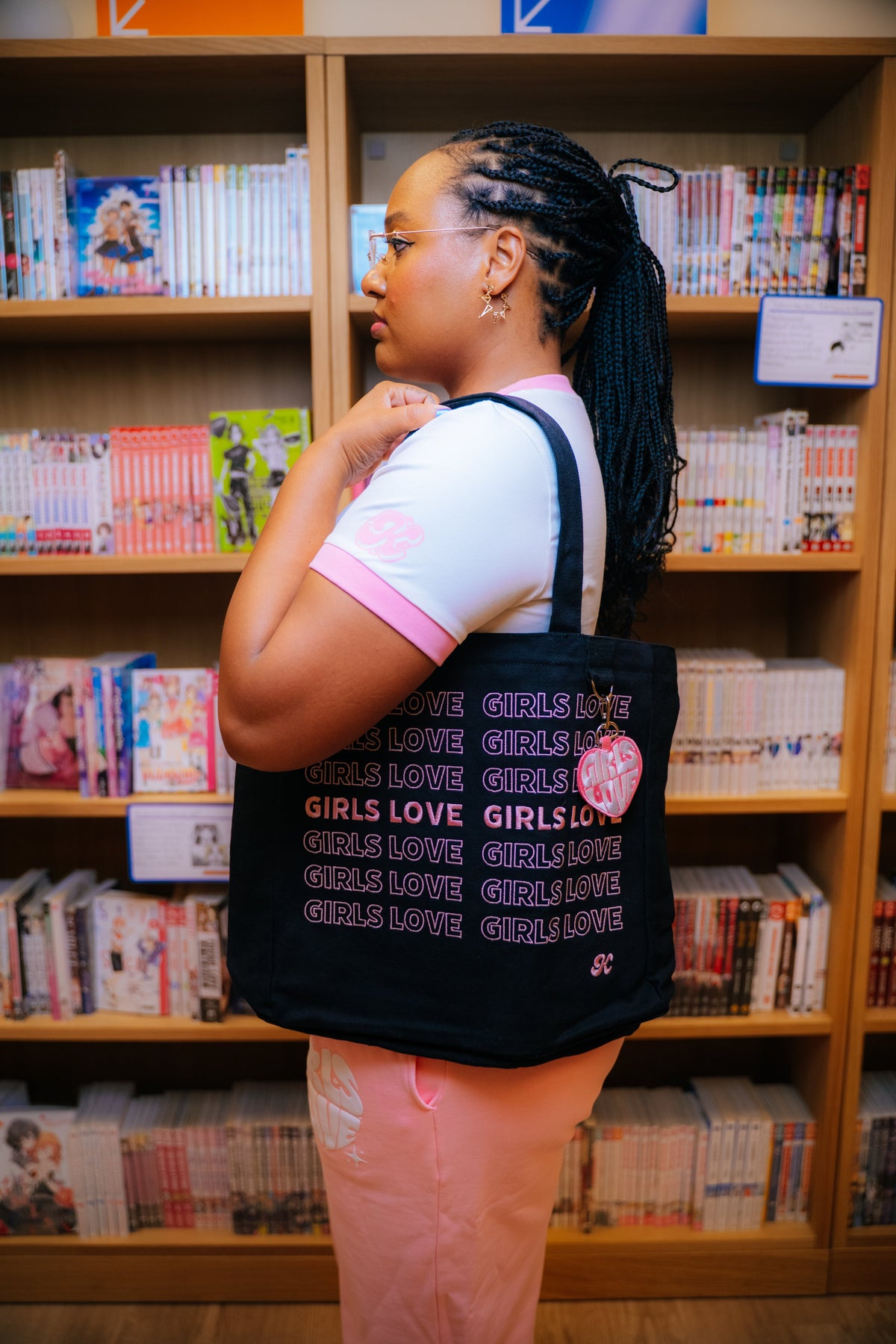 Tote Bag | Girls Love - BLK/PK