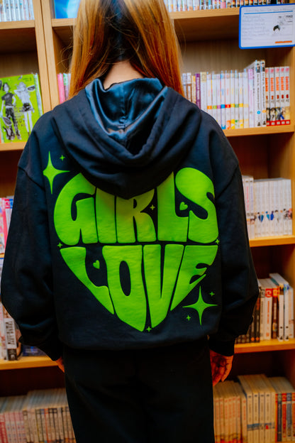 Hoodie | Girls Love - BLK/GR