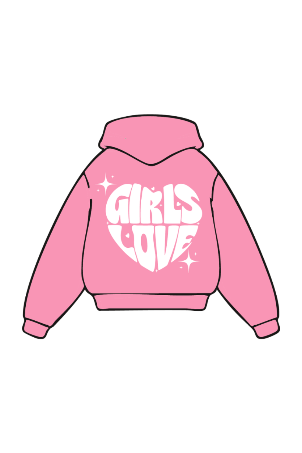 Hoodie | Girls Love - PK/WH