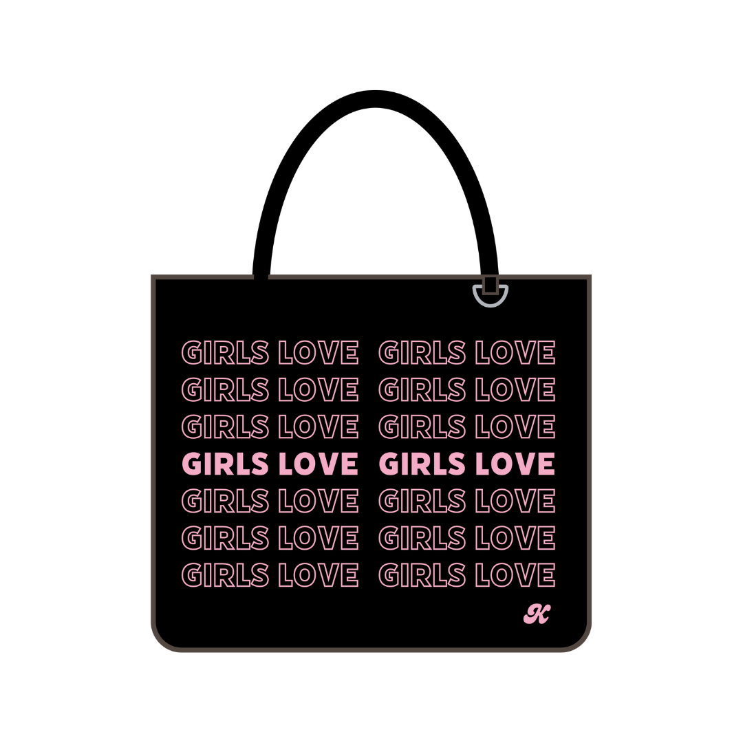 Tote Bag | Girls Love - BLK/PK