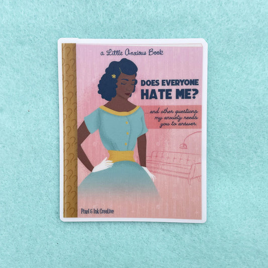 “A Little Anxious Book” Bookish Sticker