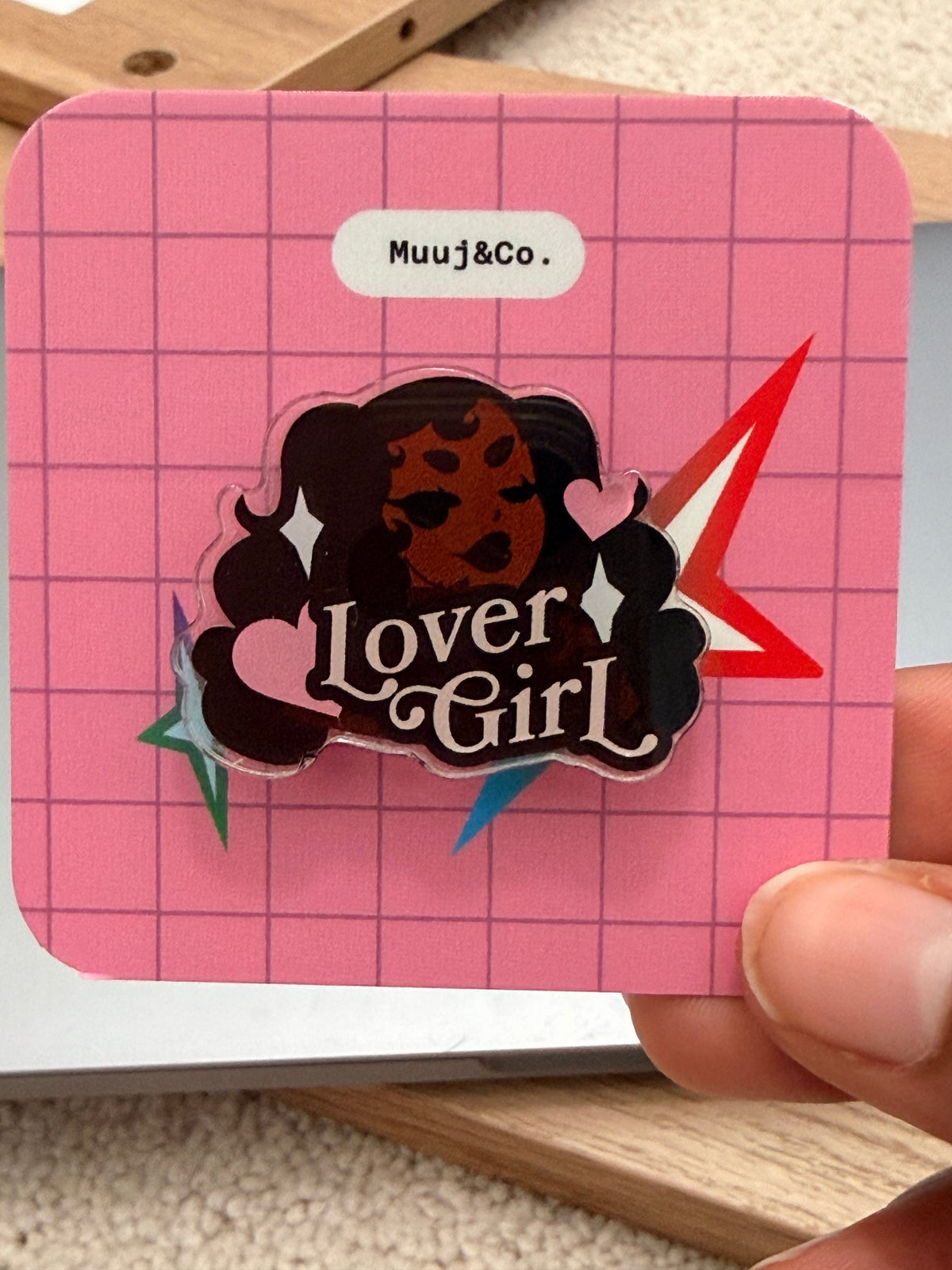 Lover Girl Acrylic Pin
