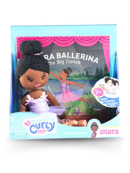 Imara Ballerina 10-Inch Black Plush Doll and Storybook Set