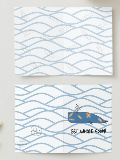 Get Well Soon, Hand Drawn Feel Better Greeting Card, Recycled Paper