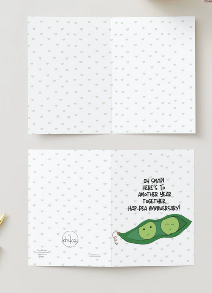 Anniversary, Hand Drawn Love & Anniversary Greeting Card, Recycled Paper