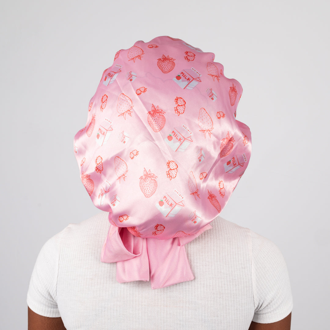 Tie Bonnet | Strawberry Milk
