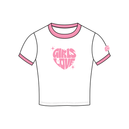 Tee | Girls Love - WH/PK
