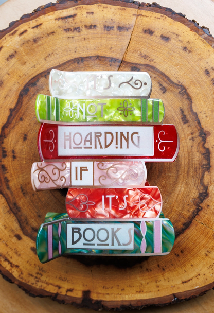 "It’s Not Hoarding If It’s Books" Bookish Hair Clip