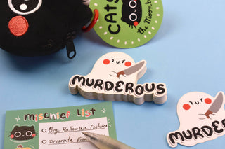 Murderous Ghostie Halloween Sticker