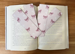 Pink Coquette "Bow and Heart" Bookmark