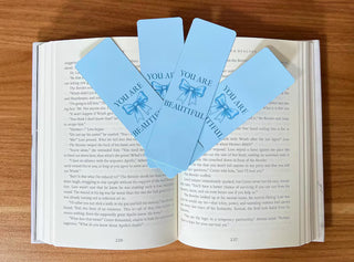 Blue Coquette "You Are Beautiful" Bookmark