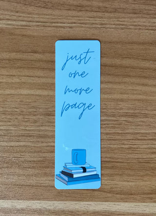 Coquette Blue Mug "Just One More Page" Bookmark