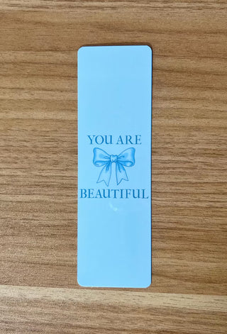Blue Coquette "You Are Beautiful" Bookmark