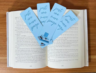 Coquette Blue Mug "Just One More Page" Bookmark