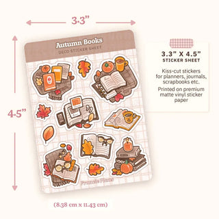 Cozy Autumn Books Sticker Sheet