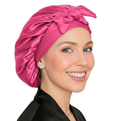 Satin Hair Bonnet for Sleeping – Adjustable Stretch Tie