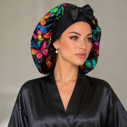 Satin Hair Bonnet for Sleeping – Adjustable Stretch Tie