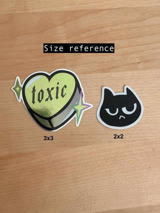 Crash Out Cutie Vinyl Sticker, 3x3 Permanent