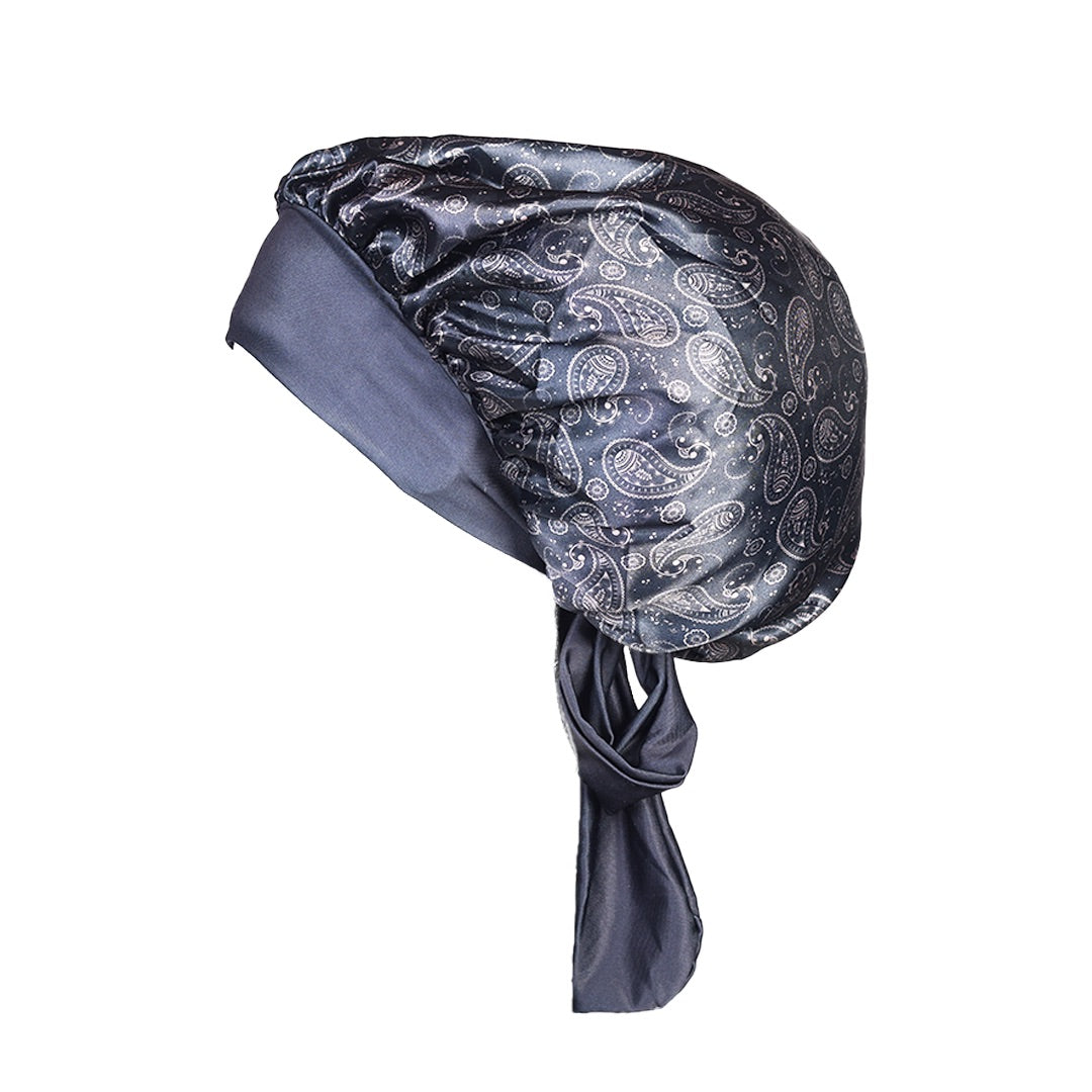 Tie Bonnet | Black Paisley